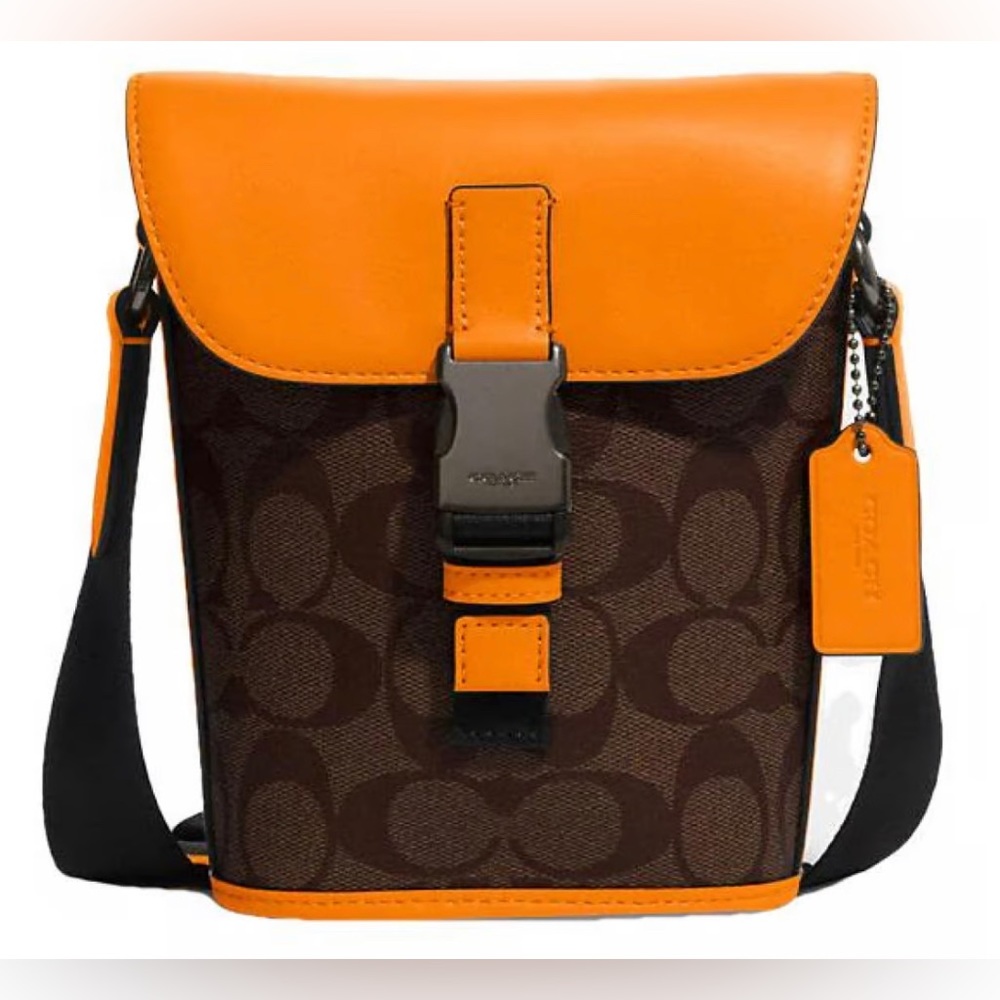 COACH Track Small Flap Crossbody In Signature Canvas
